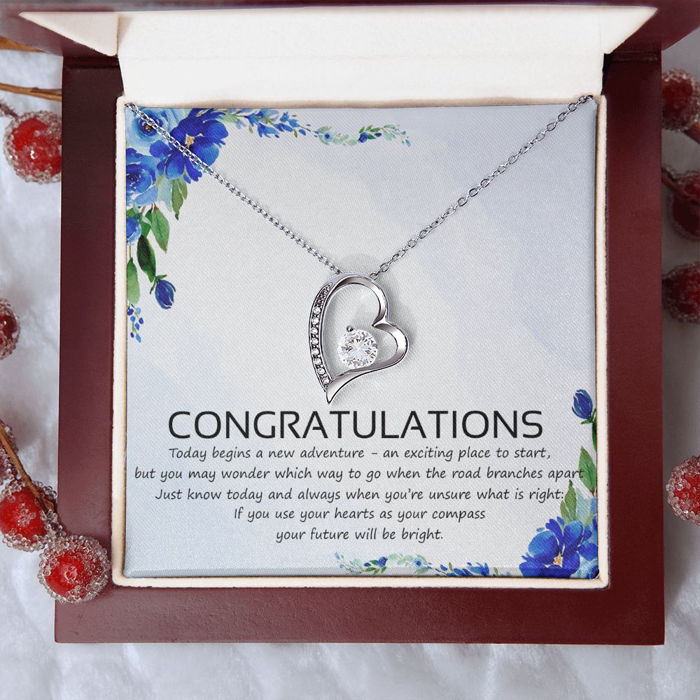 Graduation Compass Necklace - Perfect gift to say congratulations to high school Congrats Graduation Pendants Gift For Daughter, Granddaughter, Niece, Sister Forever Love Necklace