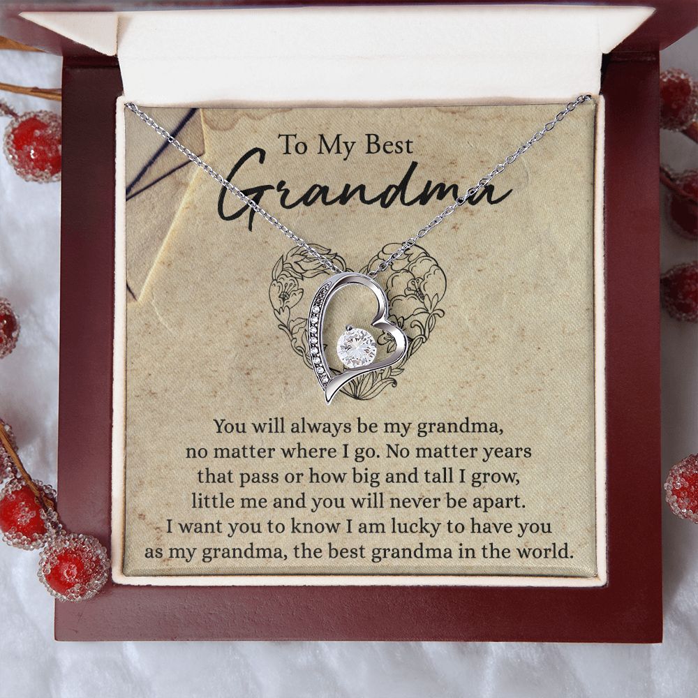 To My Grandma Necklace, Gift for Grandmother Necklace, Mothers Day Gift For Grandma Nana, Grandma Jewelry From Grandchildren GrandKids , Jewelry Box Gift For Grandma Grandmother6 Forever Love Necklace