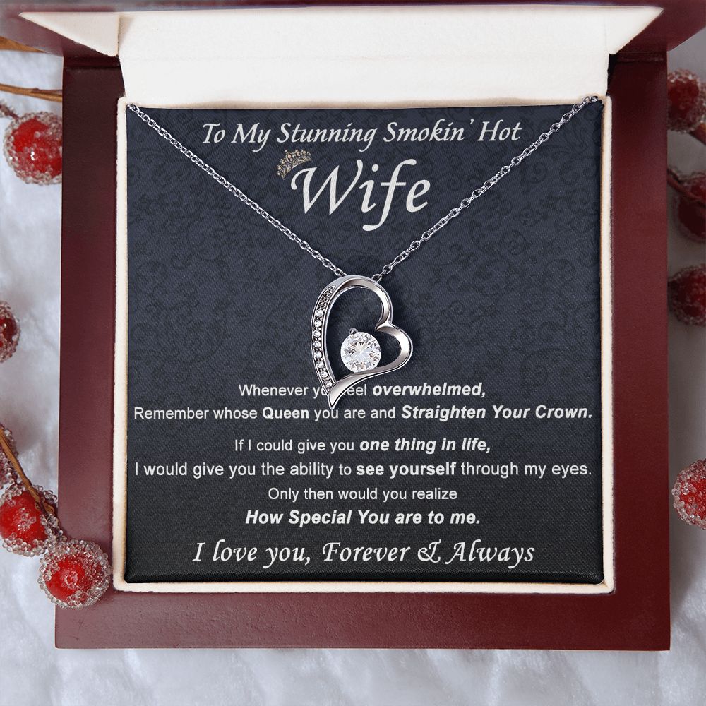 To My Wife Necklace from Husband, Personalized Necklace for Women, Luxury Necklace for Wife from Man Men, Wedding Anniversary Present For Wife, Beautiful Wife Jewelry Christmas Birthday Gift For Wife21 Forever Love Necklace