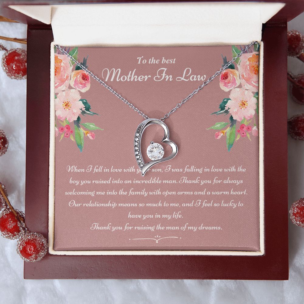 To The Best Mother In Law Gifts, Love Knot Necklace, Mother's Day Necklace Gifts Forever Love Necklace