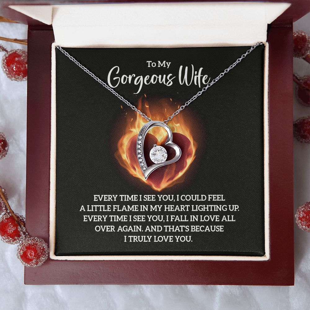Birthday Gifts For Wife, Necklace Gifts For Wife From Husband, To My Wife Jewelry For Women , To My Wife Necklace  from Husband Wedding Anniversary Present For Wife, Beautiful Wife Jewelry Christmas32 Forever Love Necklace
