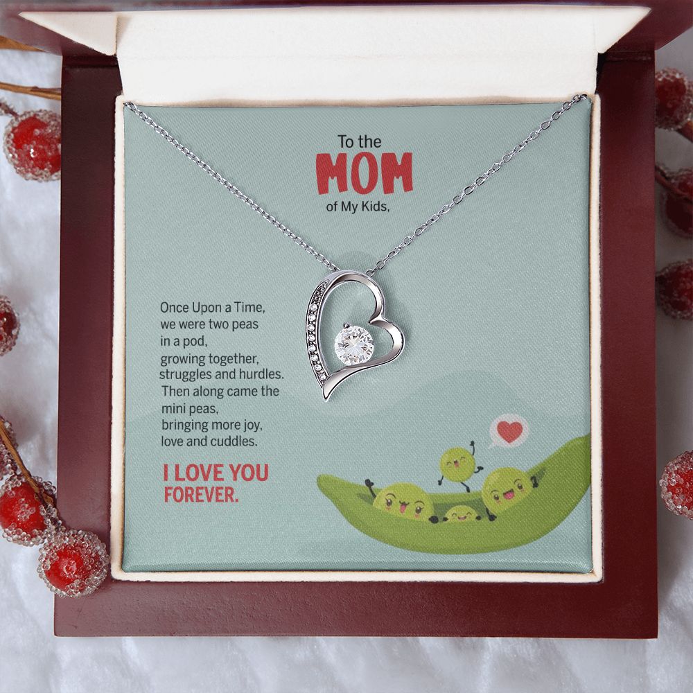 To My Mom Peas Pod Necklace From Kids, Gift For Mom On Mother's Day Jewelry Mom Forever Love Necklace
