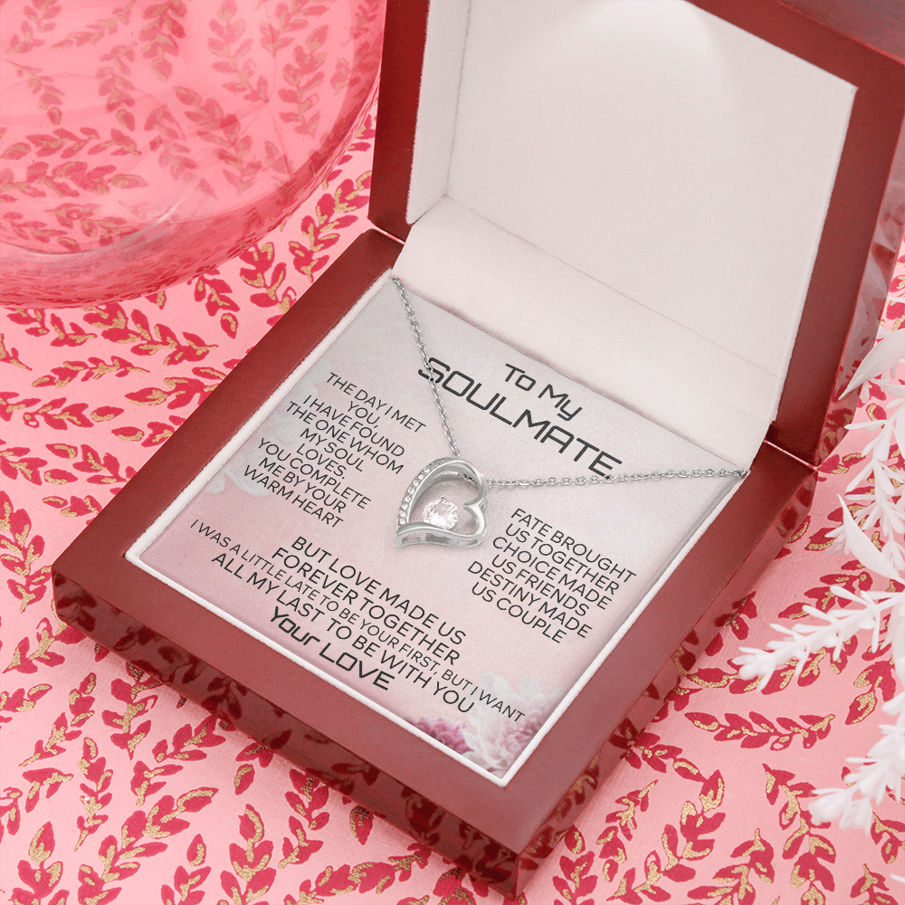 To My Soulmate Necklace Forever Heart Necklace for Her Soulmate Valentines Day 175083704780