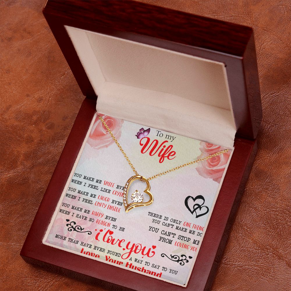 To My Wife Necklace, Wedding Anniversary Jewelry For Women, Necklace For Wife from Husband, Gift For Wife Birthday Gifts From Husband Necklace, Jewelry With Message Card In A Gift Box3 Forever Love Necklace