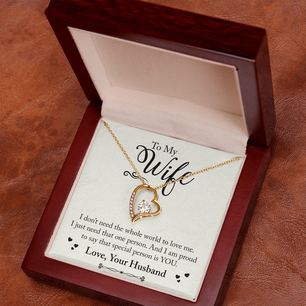 To My Wife Necklace from Husband, Personalized Necklace for Women, Luxury Necklace for Wife from Man Men, Wedding Anniversary Present For Wife, Beautiful Wife Jewelry Christmas Birthday Gift For Wife24 Forever Love Necklace