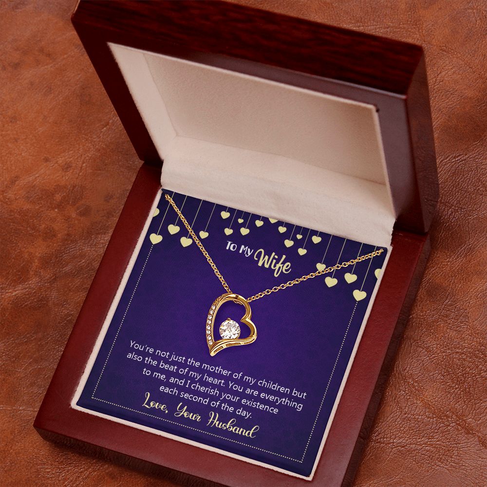 To My Wife Necklace, Wedding Anniversary Jewelry For Women, Necklace For Wife from Husband, Gift For Wife Birthday Gifts From Husband Necklace, Jewelry With Message Card In A Gift Box10 Forever Love Necklace