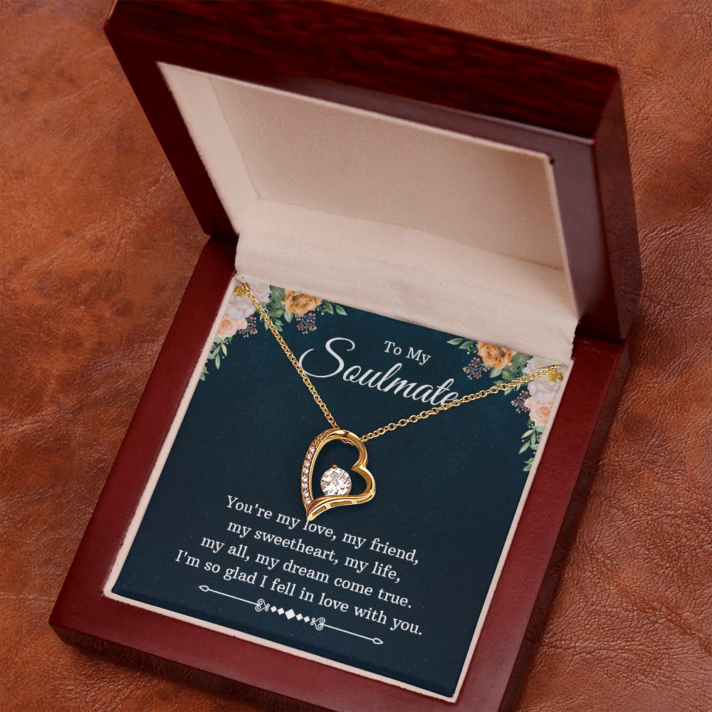 To My Soulmate Necklace for Women Birthday Christmas Jewelry Gifts For My Wife with Message Card Box Personalized Gift Present Pendant for Future Wife Soulmate Girlfriend Love 10 Forever Love Necklace