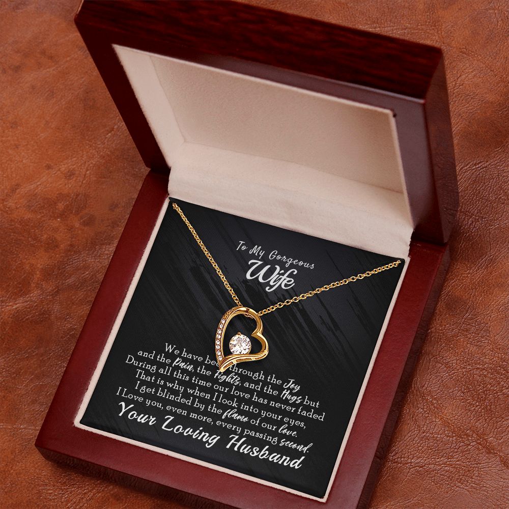 To My Wife Necklace from Husband, Personalized Necklace for Women, Luxury Necklace for Wife from Man Men, Wedding Anniversary Present For Wife, Beautiful Wife Jewelry Christmas Birthday Gift For Wife14 Forever Love Necklace