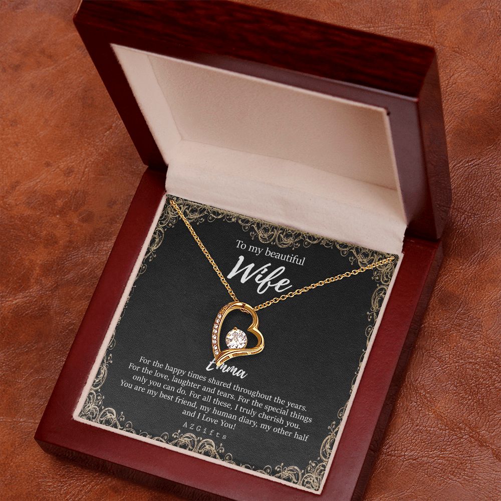 To My Wife Necklace from Husband, Personalized Necklace for Women, Luxury Necklace for Wife from Man Men, Wedding Anniversary Present For Wife, Beautiful Wife Jewelry Christmas Birthday Gifts For Wife9 Forever Love Necklace