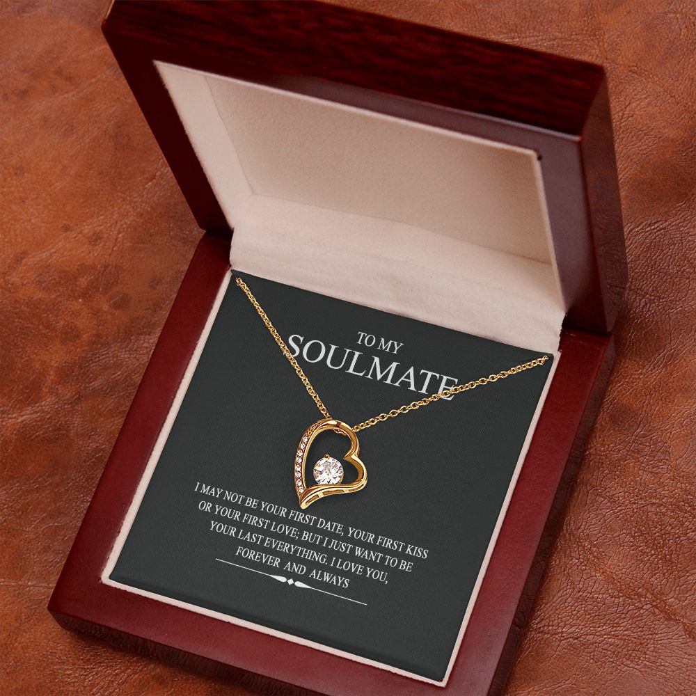 To My Soulmate Wife Girl Your Last Everything Interlocking Necklace Pendant Forever Love Necklace