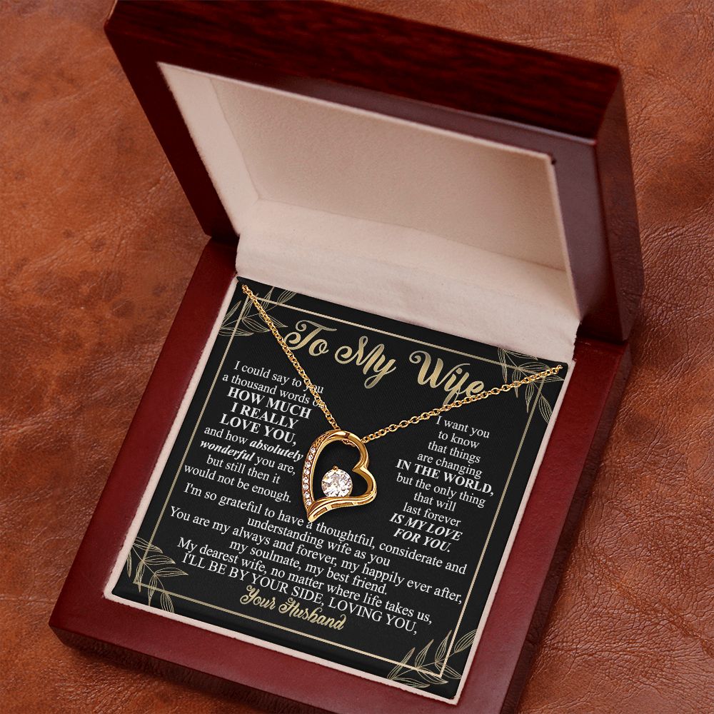 Birthday Gifts For Wife, Necklace Gifts For Wife From Husband, To My Wife Jewelry For Women , To My Wife Necklace  from Husband Wedding Anniversary Present For Wife, Beautiful Wife Jewelry Christmas13 Forever Love Necklace