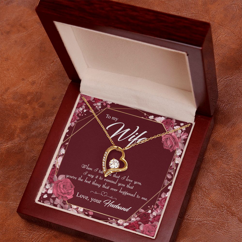 To My Wife Necklace Pendant Gift From Husbnd Habby Birthday Jewelry with Message Card and Gift Box. Wife Necklace Gift for Wife from Husband Valentine's Day Gift For Wife Future Wife Forever Love Necklace
