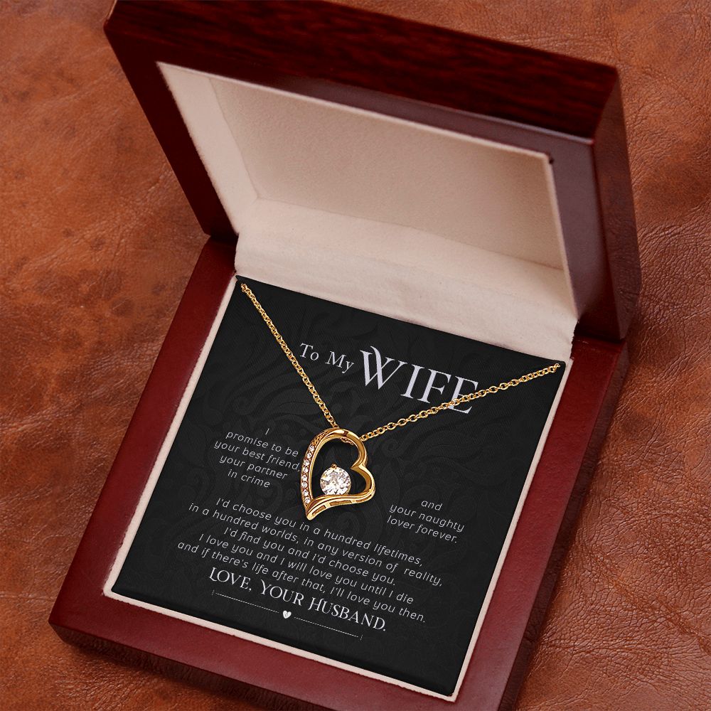 To My Wife Necklace Pendant Gift From Husband I'll Love You Then With Message Card and Gift Box. Valentine's Day Gift For Wife Future Wife Forever Love Necklace