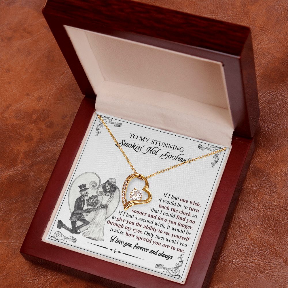 To My Soulmate Necklace for Women Birthday Valentines Day Jewelry Gifts For My Wife with Message Card Box Personalized Gift Present Pendant for Future Wife Soulmate Girlfriend Love 6 Forever Love Necklace