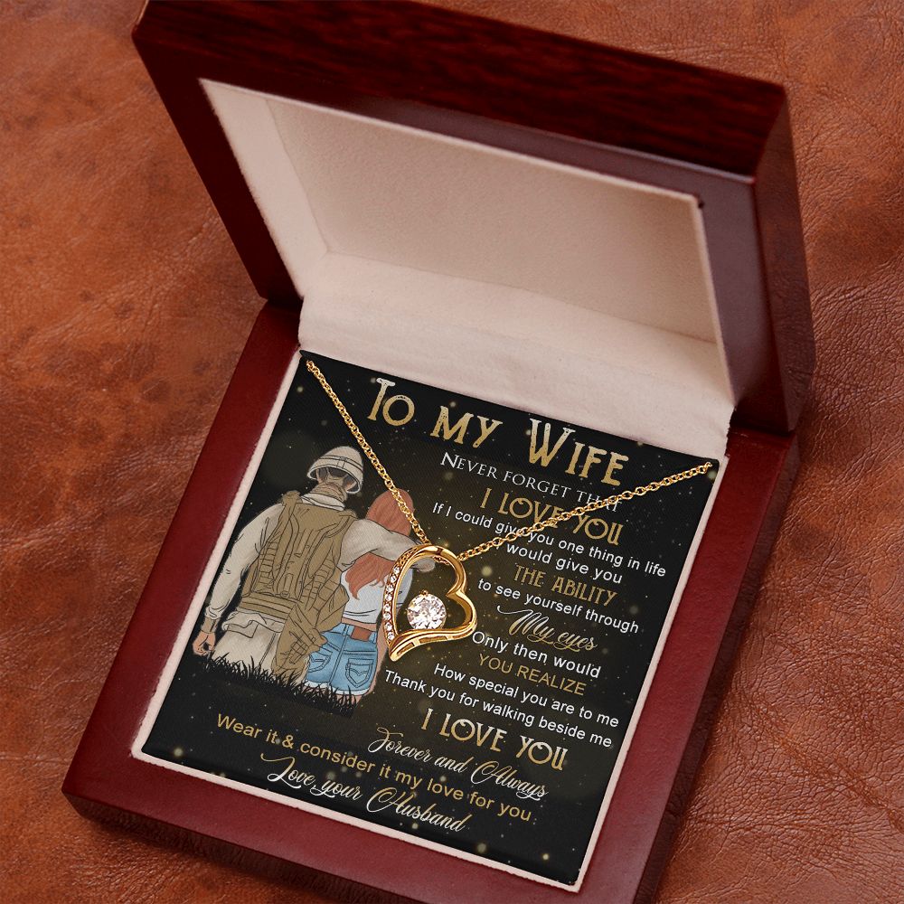 Birthday Gifts For Wife, Necklace Gifts For Wife From Husband, To My Wife Jewelry For Women , To My Wife Necklace  from Husband Wedding Anniversary Present For Wife, Beautiful Wife Jewelry Christmas21 Forever Love Necklace