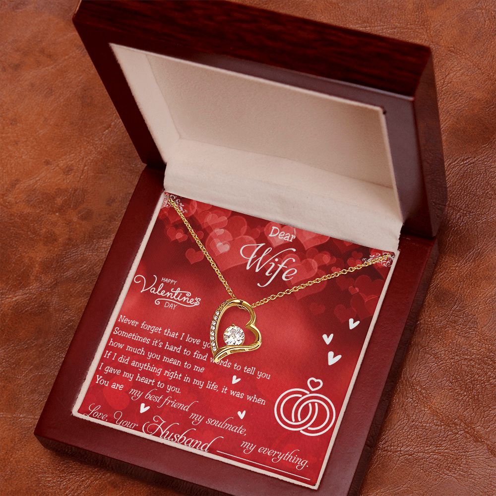 To My Wife Necklace, Wedding Anniversary Jewelry For Women, Necklace For Wife from Husband, Gift For Wife Birthday Gifts From Husband Necklace, Jewelry With Message Card In A Gift Box4 Forever Love Necklace