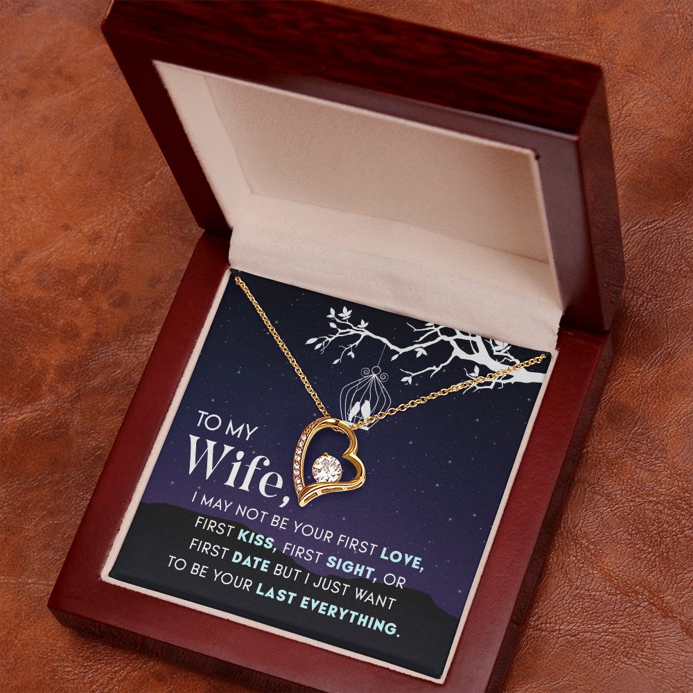 To My Wife Necklace from Husband, Personalized Necklace for Women, Luxury Necklace for Wife from Man Men, Wedding Anniversary Present For Wife, Beautiful Wife Jewelry Christmas Birthday Gift For Wife15 Forever Love Necklace