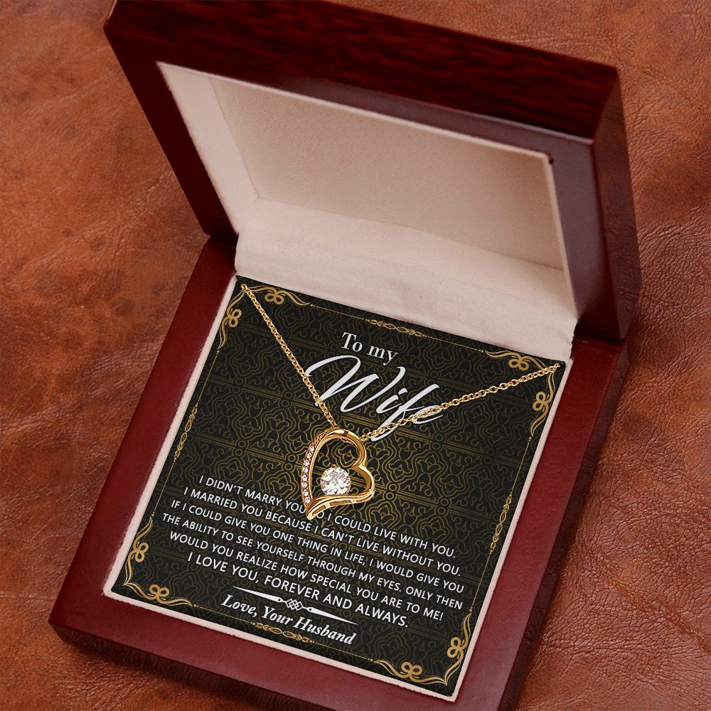 Birthday Gifts For Wife, Necklace Gifts For Wife From Husband, To My Wife Jewelry For Women , To My Wife Necklace  from Husband Wedding Anniversary Present For Wife, Beautiful Wife Jewelry Christmas25 Forever Love Necklace