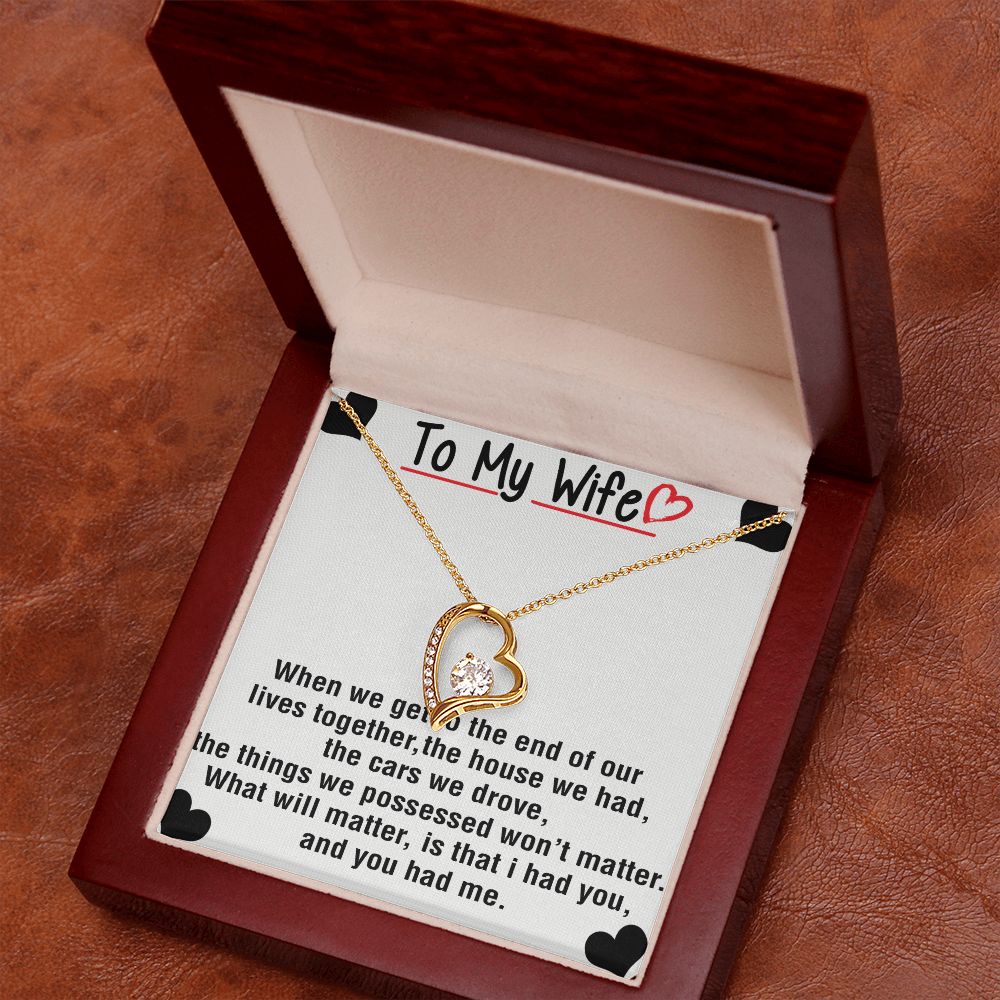 To My Wife Necklace from Husband, Personalized Necklace for Women, Luxury Necklace for Wife from Man Men, Wedding Anniversary Present For Wife, Beautiful Wife Jewelry Christmas Birthday Gift For Wife25 Forever Love Necklace