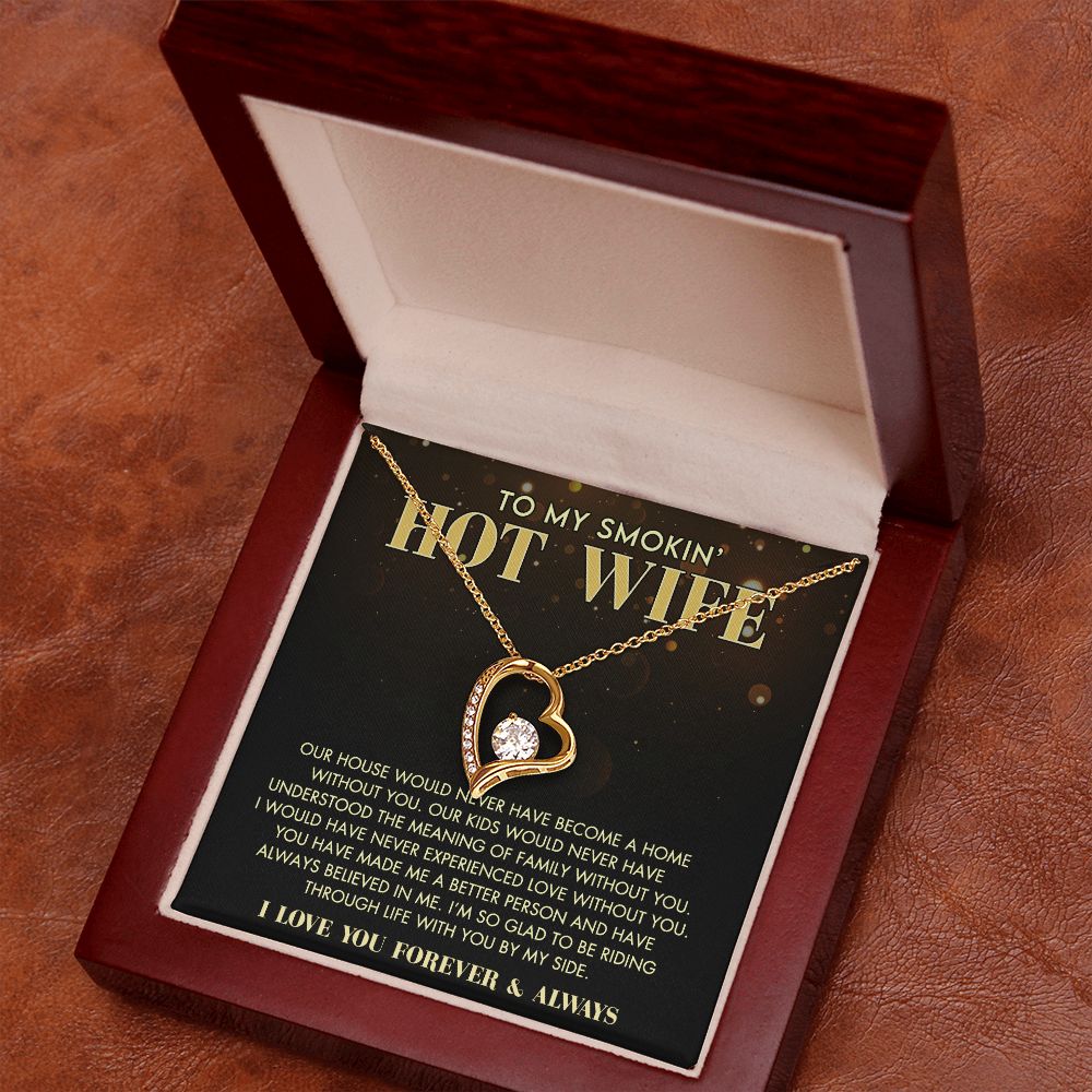 To My Wife Necklace from Husband, Personalized Necklace for Women, Luxury Necklace for Wife from Man Men, Wedding Anniversary Present For Wife, Beautiful Wife Jewelry Christmas Birthday Gift For Wife11 Forever Love Necklace