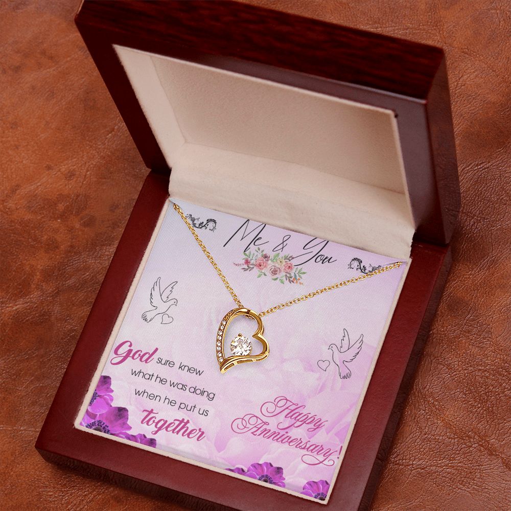 To My Wife Necklace, Wedding Anniversary Jewelry For Women, Necklace For Wife from Husband, Gift For Wife Birthday Gifts From Husband Necklace, Jewelry With Message Card In A Gift Box8 Forever Love Necklace
