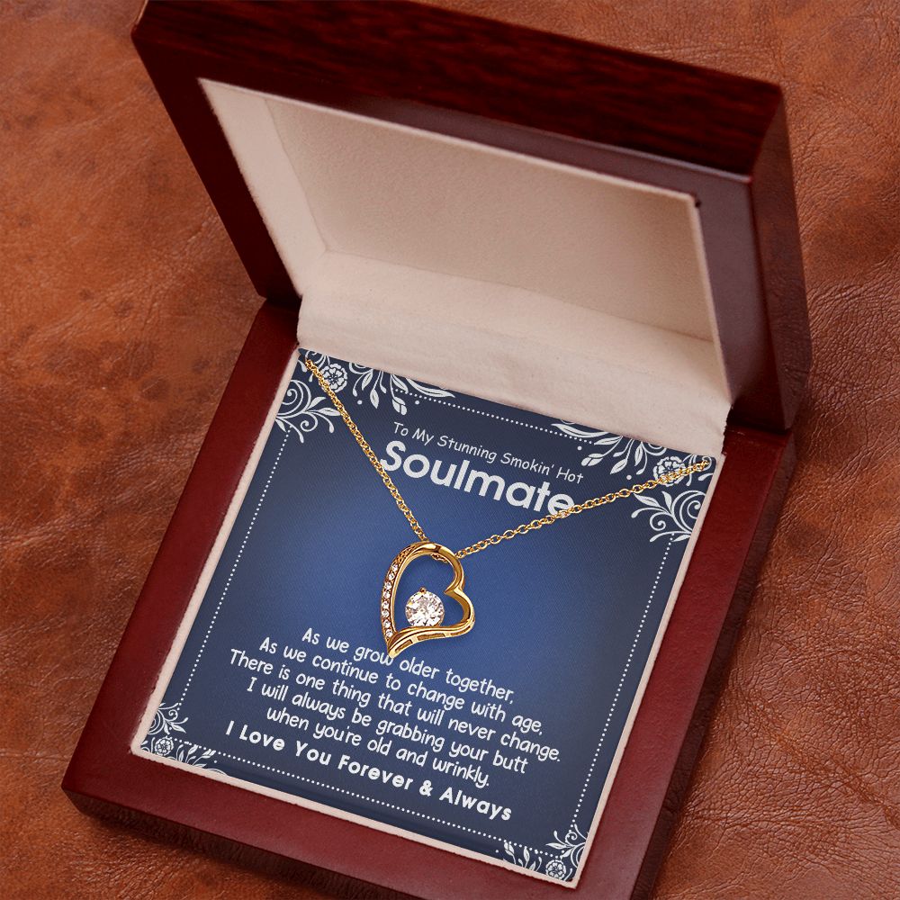 To My Smokin Hot Soulmate Necklace - Wife Gifts From Husband To My Wife Necklace, Gift for Her Romantic, Girlfriend Gifts Necklace for Wife from Men Includes Message Card and Gift Box 5 Forever Love Necklace