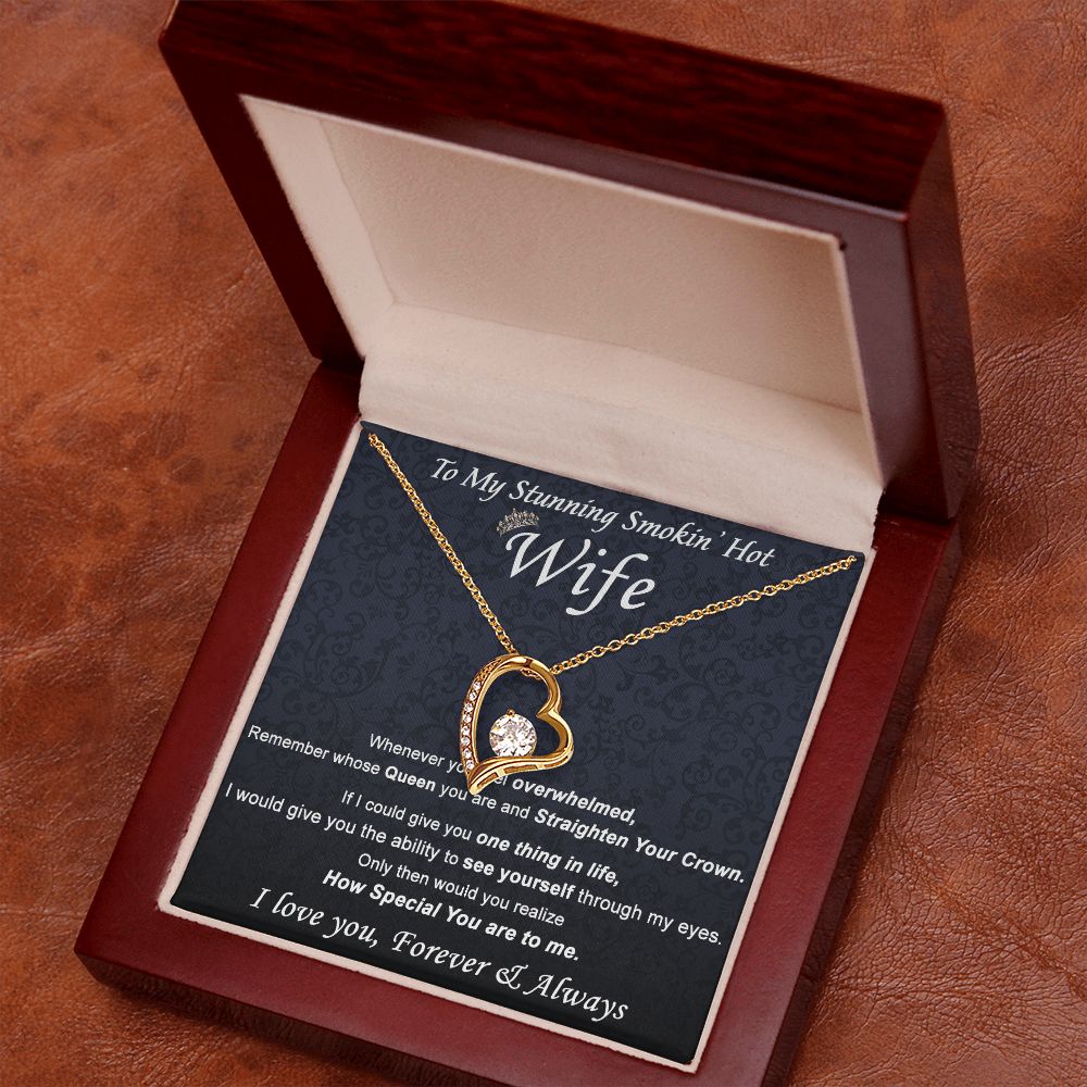 To My Wife Necklace from Husband, Personalized Necklace for Women, Luxury Necklace for Wife from Man Men, Wedding Anniversary Present For Wife, Beautiful Wife Jewelry Christmas Birthday Gift For Wife21 Forever Love Necklace