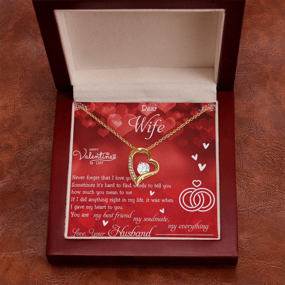 To My Wife Necklace, Wedding Anniversary Jewelry For Women, Necklace For Wife from Husband, Gift For Wife Birthday Gifts From Husband Necklace, Jewelry With Message Card In A Gift Box4 Forever Love Necklace