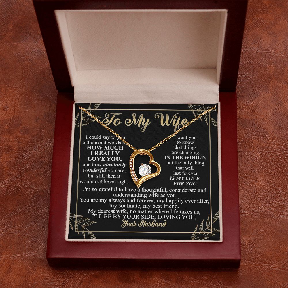 Birthday Gifts For Wife, Necklace Gifts For Wife From Husband, To My Wife Jewelry For Women , To My Wife Necklace  from Husband Wedding Anniversary Present For Wife, Beautiful Wife Jewelry Christmas13 Forever Love Necklace
