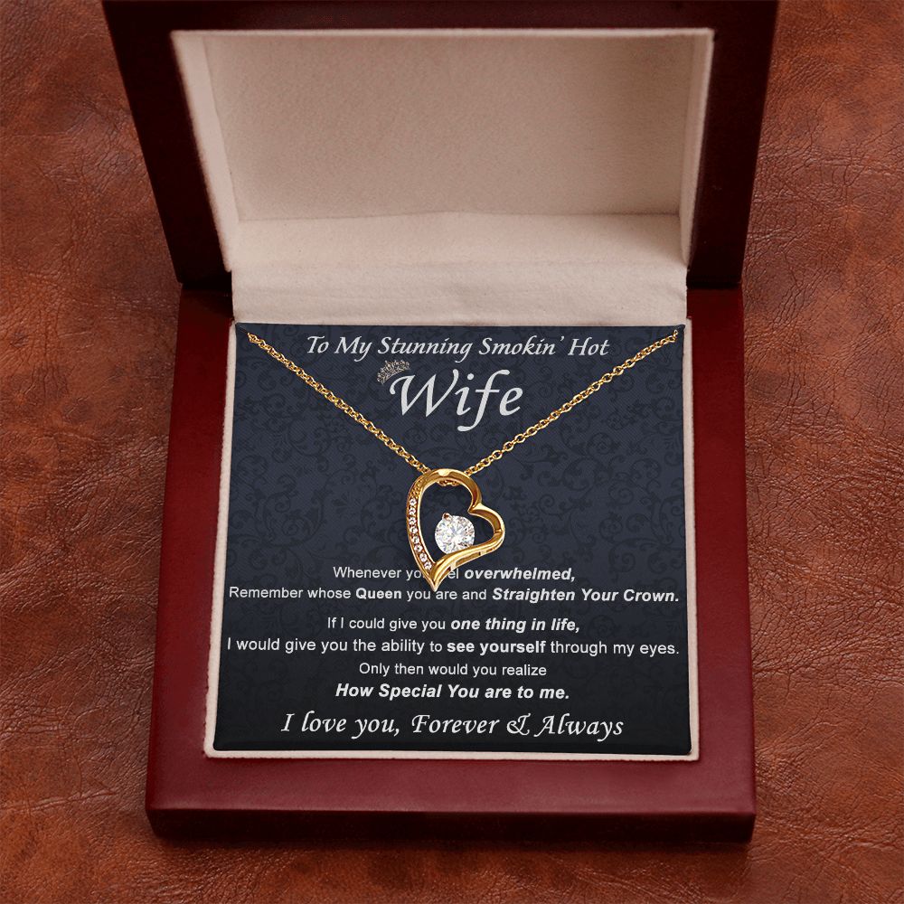 To My Wife Necklace from Husband, Personalized Necklace for Women, Luxury Necklace for Wife from Man Men, Wedding Anniversary Present For Wife, Beautiful Wife Jewelry Christmas Birthday Gift For Wife21 Forever Love Necklace