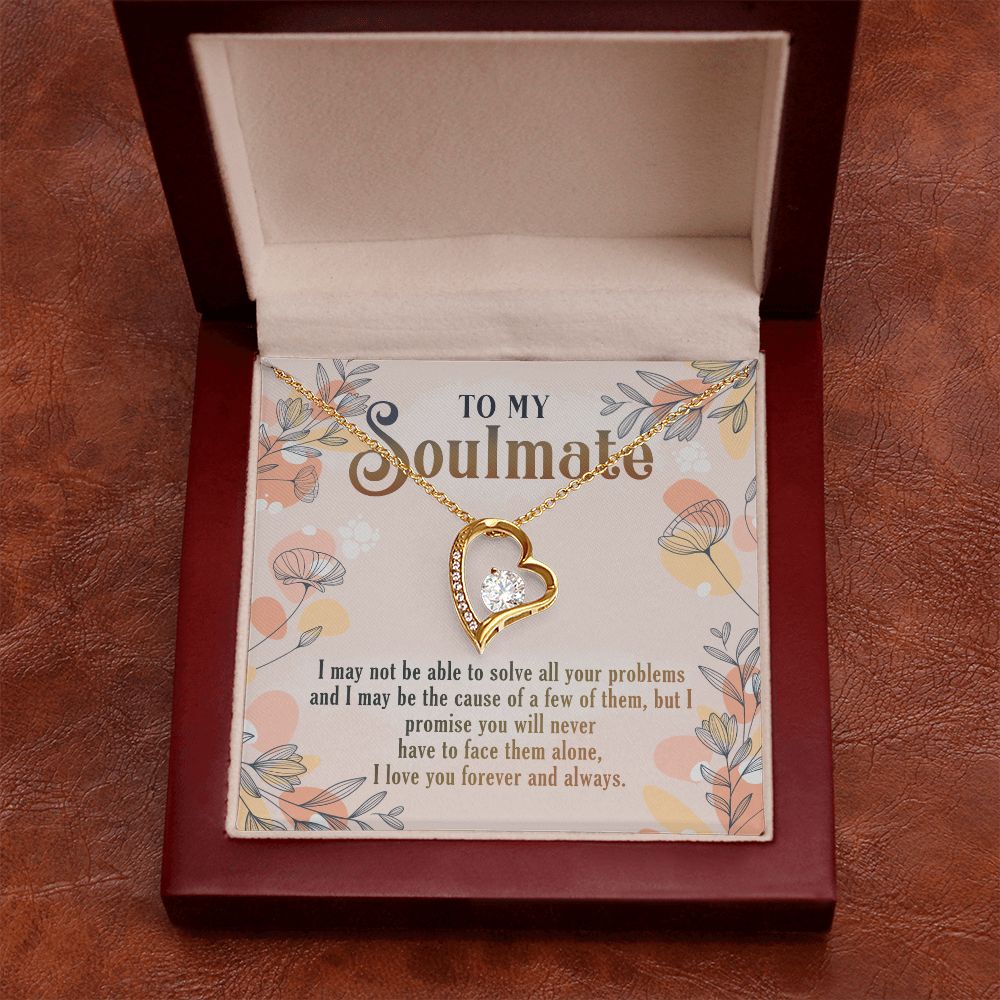 To My Soulmate Necklace for Women Birthday Christmas Jewelry Gifts For My Wife with Message Card Box Personalized Gift Present Pendant for Future Wife Soulmate Girlfriend Love 8 Forever Love Necklace