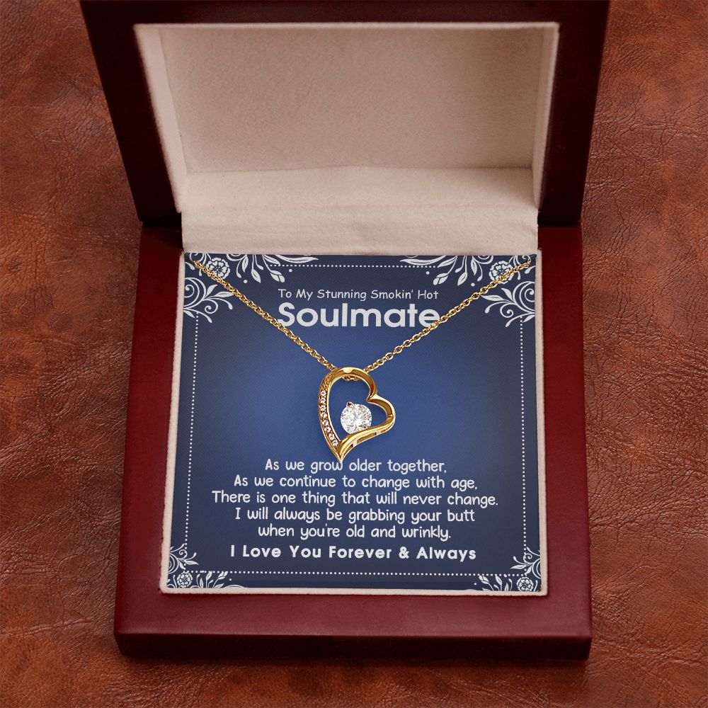 To My Smokin Hot Soulmate Necklace - Wife Gifts From Husband To My Wife Necklace, Gift for Her Romantic, Girlfriend Gifts Necklace for Wife from Men Includes Message Card and Gift Box 5 Forever Love Necklace