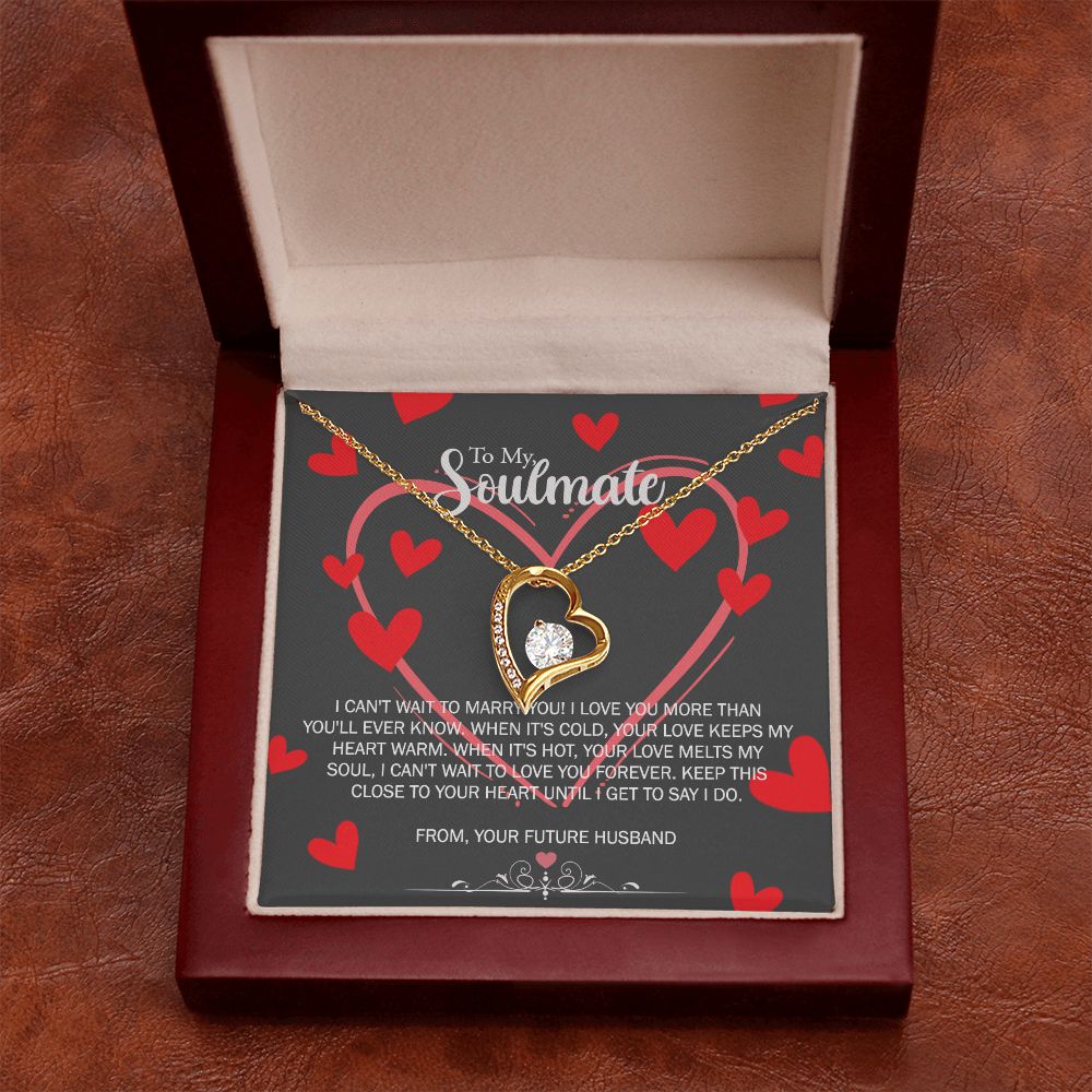 To My Soulmate Necklace for Future Wife Girlfriend Fiancee Anniversary Gift Forever Love Necklace