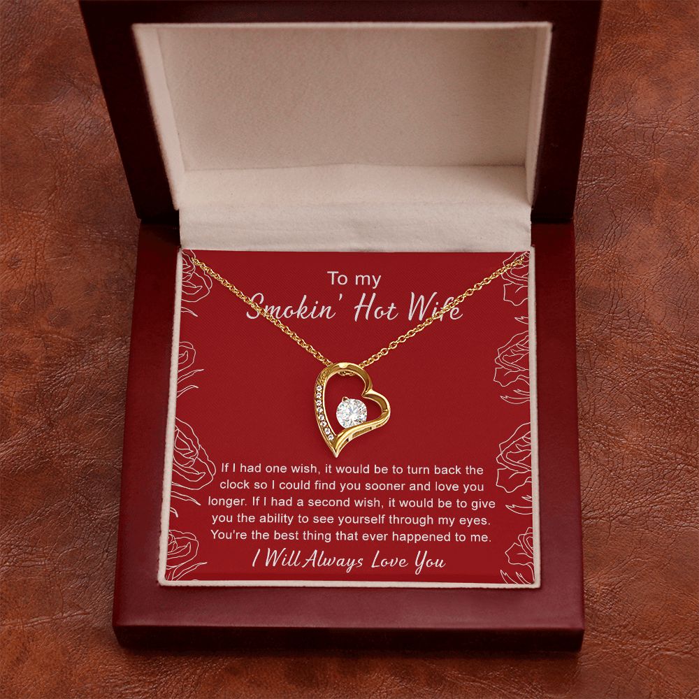 To My Wife Necklace from Husband, Personalized Necklace for Women, Luxury Necklace for Wife from Man Men, Wedding Anniversary Present For Wife, Beautiful Wife Jewelry Christmas Birthday Gifts For Wife4 Forever Love Necklace