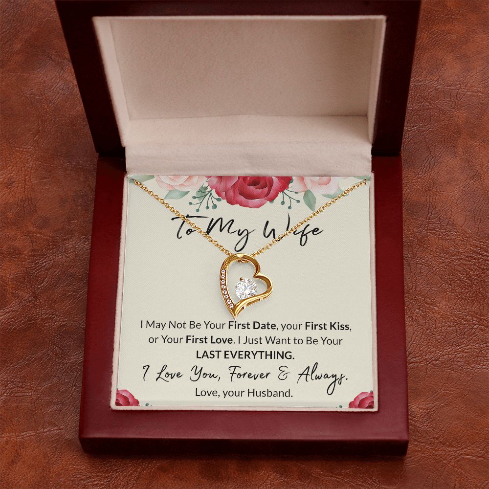 To My Wife Necklace from Husband, Personalized Necklace for Women, Luxury Necklace for Wife from Man Men, Wedding Anniversary Present For Wife, Beautiful Wife Jewelry Christmas Birthday Gift For Wife18 Forever Love Necklace