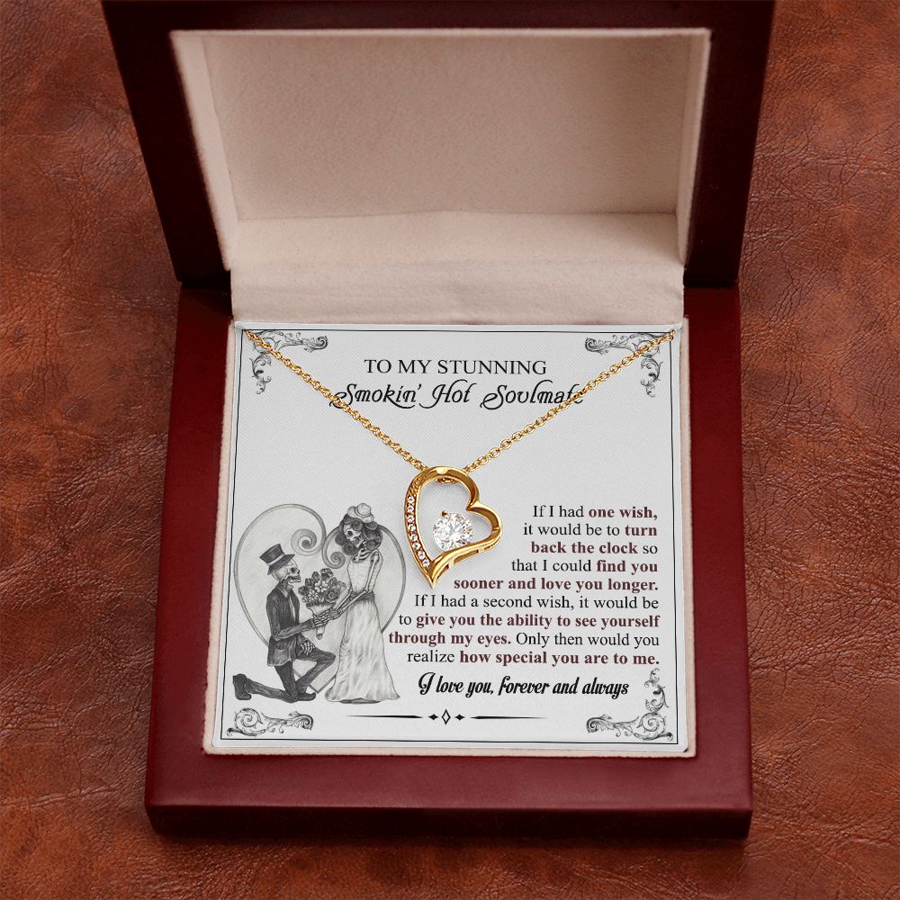 To My Soulmate Necklace for Women Birthday Valentines Day Jewelry Gifts For My Wife with Message Card Box Personalized Gift Present Pendant for Future Wife Soulmate Girlfriend Love 6 Forever Love Necklace