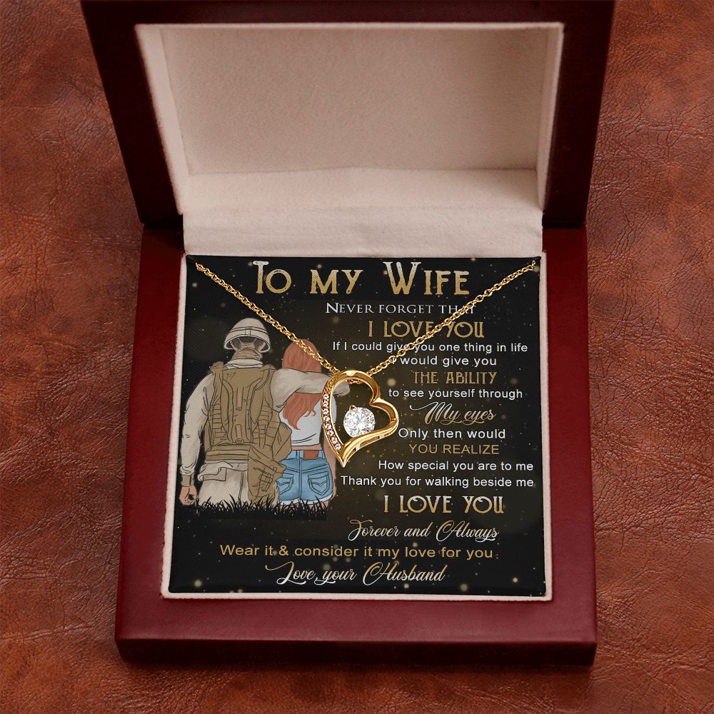 Birthday Gifts For Wife, Necklace Gifts For Wife From Husband, To My Wife Jewelry For Women , To My Wife Necklace  from Husband Wedding Anniversary Present For Wife, Beautiful Wife Jewelry Christmas21 Forever Love Necklace