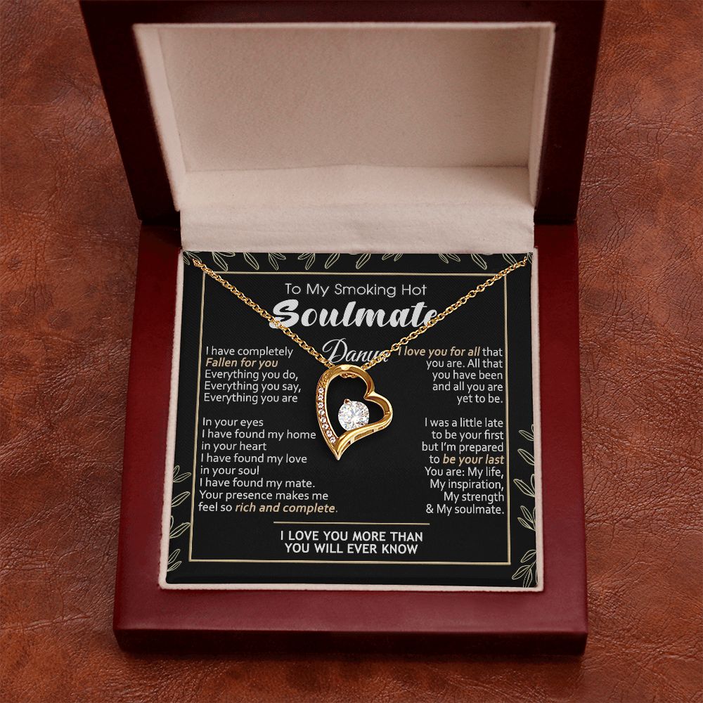 To My Smokin Hot Soulmate Necklace - Wife Gifts From Husband To My Wife Necklace, Gift for Her Romantic, Girlfriend Gifts Necklace for Wife from Men Includes Message Card and Gift Box 7 Forever Love Necklace