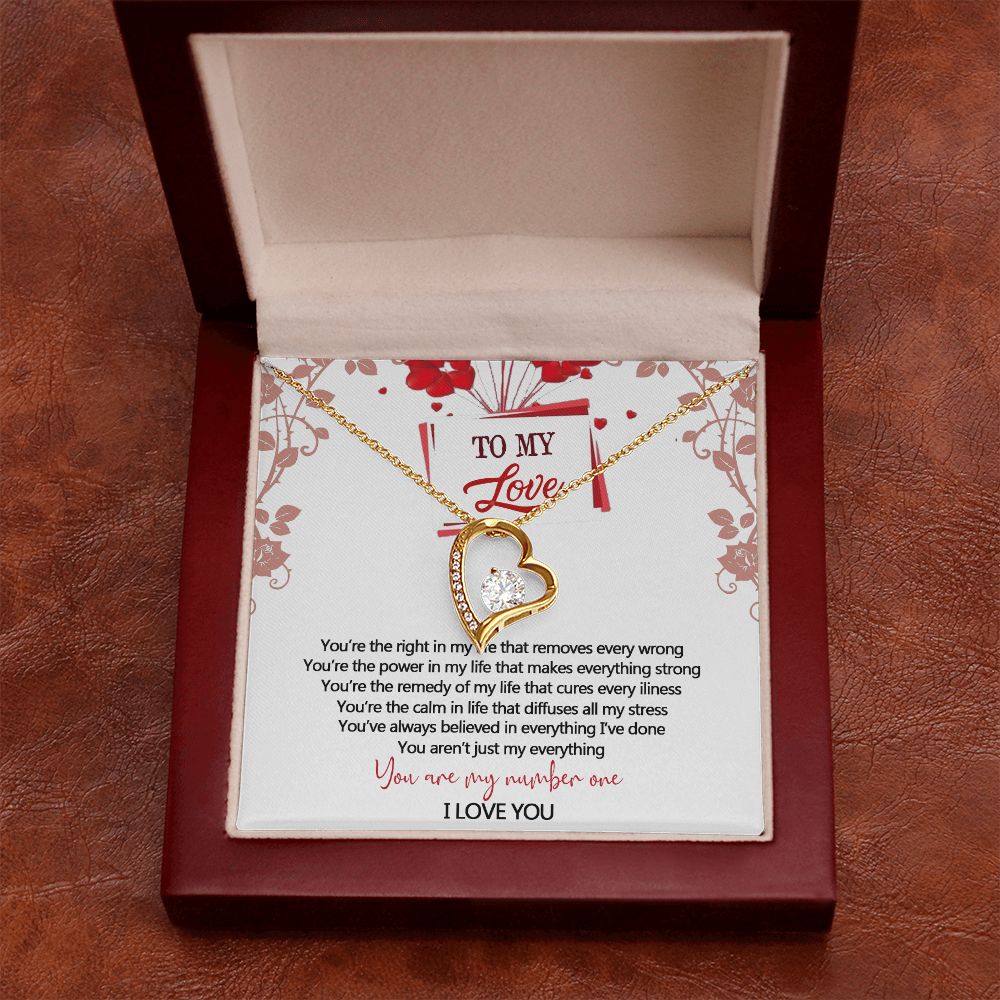 To My Love Interlocking Hearts Necklace With Box Message Card, Gift For My Love Forever Love Necklace