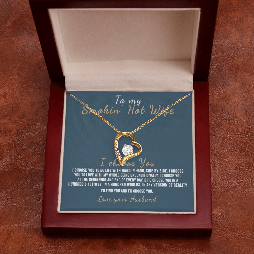 To My Wife Necklace from Husband, Personalized Necklace for Women, Luxury Necklace for Wife from Man Men, Wedding Anniversary Present For Wife, Beautiful Wife Jewelry Christmas Birthday Gift For Wife12 Forever Love Necklace