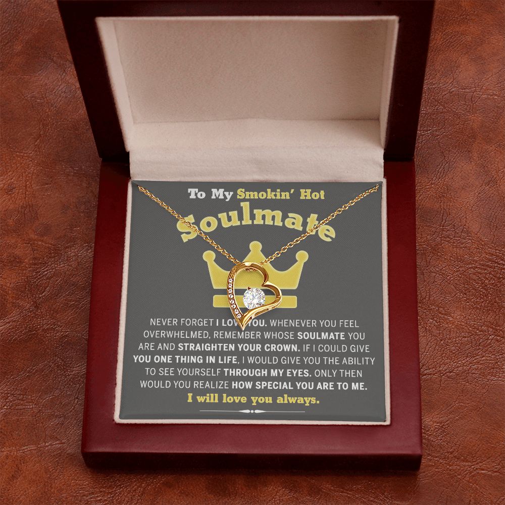 To My Soulmate Necklace for Women Birthday Valentines Day Jewelry Gifts For My Wife with Message Card Box Personalized Gift Present Pendant for Future Wife Soulmate Girlfriend Love 8 Forever Love Necklace