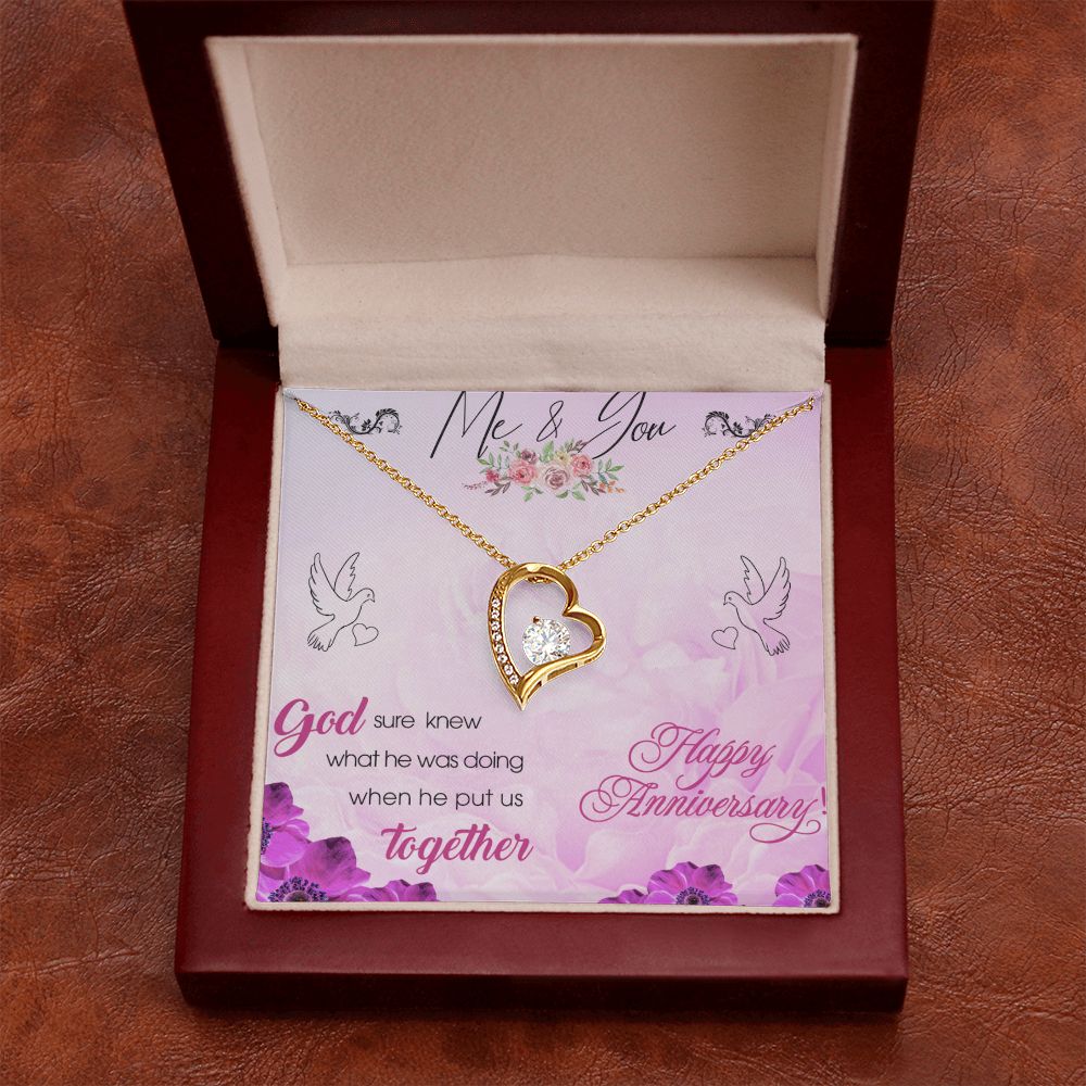 To My Wife Necklace, Wedding Anniversary Jewelry For Women, Necklace For Wife from Husband, Gift For Wife Birthday Gifts From Husband Necklace, Jewelry With Message Card In A Gift Box8 Forever Love Necklace