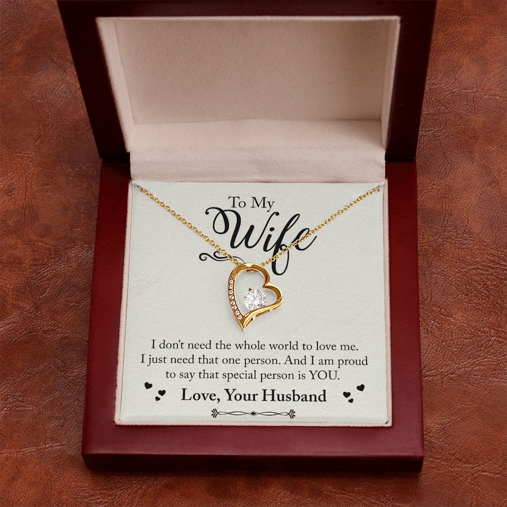To My Wife Necklace from Husband, Personalized Necklace for Women, Luxury Necklace for Wife from Man Men, Wedding Anniversary Present For Wife, Beautiful Wife Jewelry Christmas Birthday Gift For Wife24 Forever Love Necklace