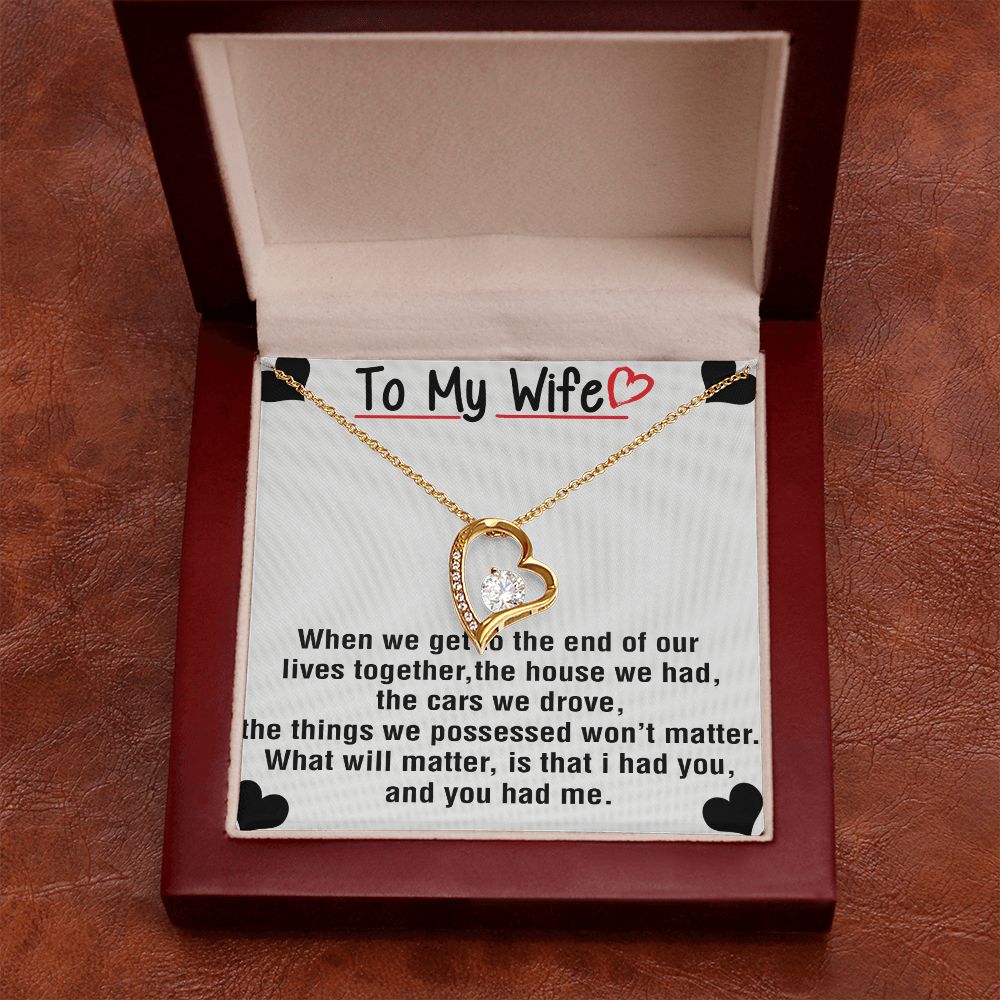 To My Wife Necklace from Husband, Personalized Necklace for Women, Luxury Necklace for Wife from Man Men, Wedding Anniversary Present For Wife, Beautiful Wife Jewelry Christmas Birthday Gift For Wife25 Forever Love Necklace