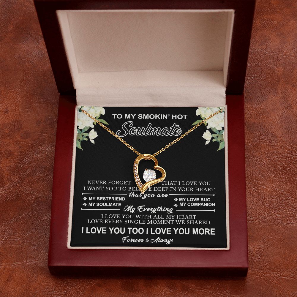 To My Smokin Hot Soulmate Necklace - Wife Gifts From Husband To My Wife Necklace, Gift for Her Romantic, Girlfriend Gifts Necklace for Wife from Men Includes Message Card and Gift Box 8 Forever Love Necklace
