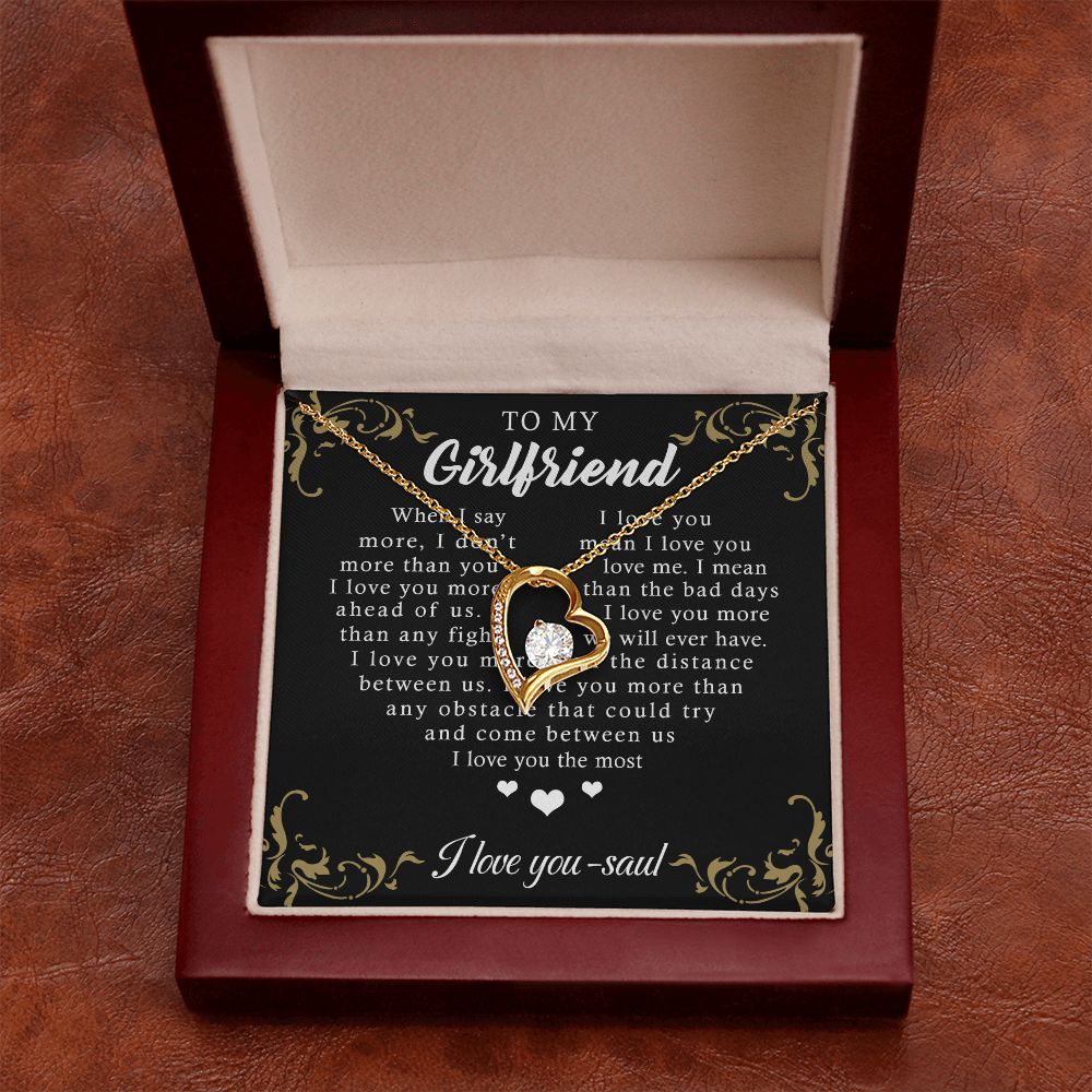 To My Girlfriend Necklace from Boyfriend, Personalized Necklace for Women, Luxury Necklace for Girlfriend, Wedding Anniversary Present For Her, Girlfriend Gift Jewelry Christmas Birthday Gift Forever Love Necklace