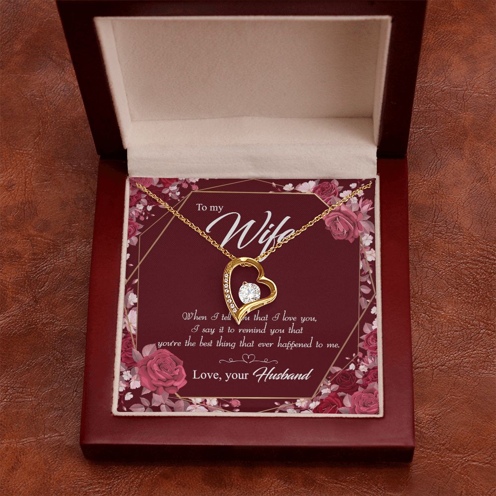 To My Wife Necklace Pendant Gift From Husbnd Habby Birthday Jewelry with Message Card and Gift Box. Wife Necklace Gift for Wife from Husband Valentine's Day Gift For Wife Future Wife Forever Love Necklace