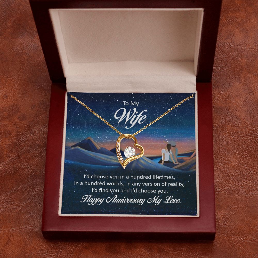 Birthday Gifts For Wife, Necklace Gifts For Wife From Husband, To My Wife Jewelry For Women , To My Wife Necklace  from Husband Wedding Anniversary Present For Wife, Beautiful Wife Jewelry Christmas26 Forever Love Necklace