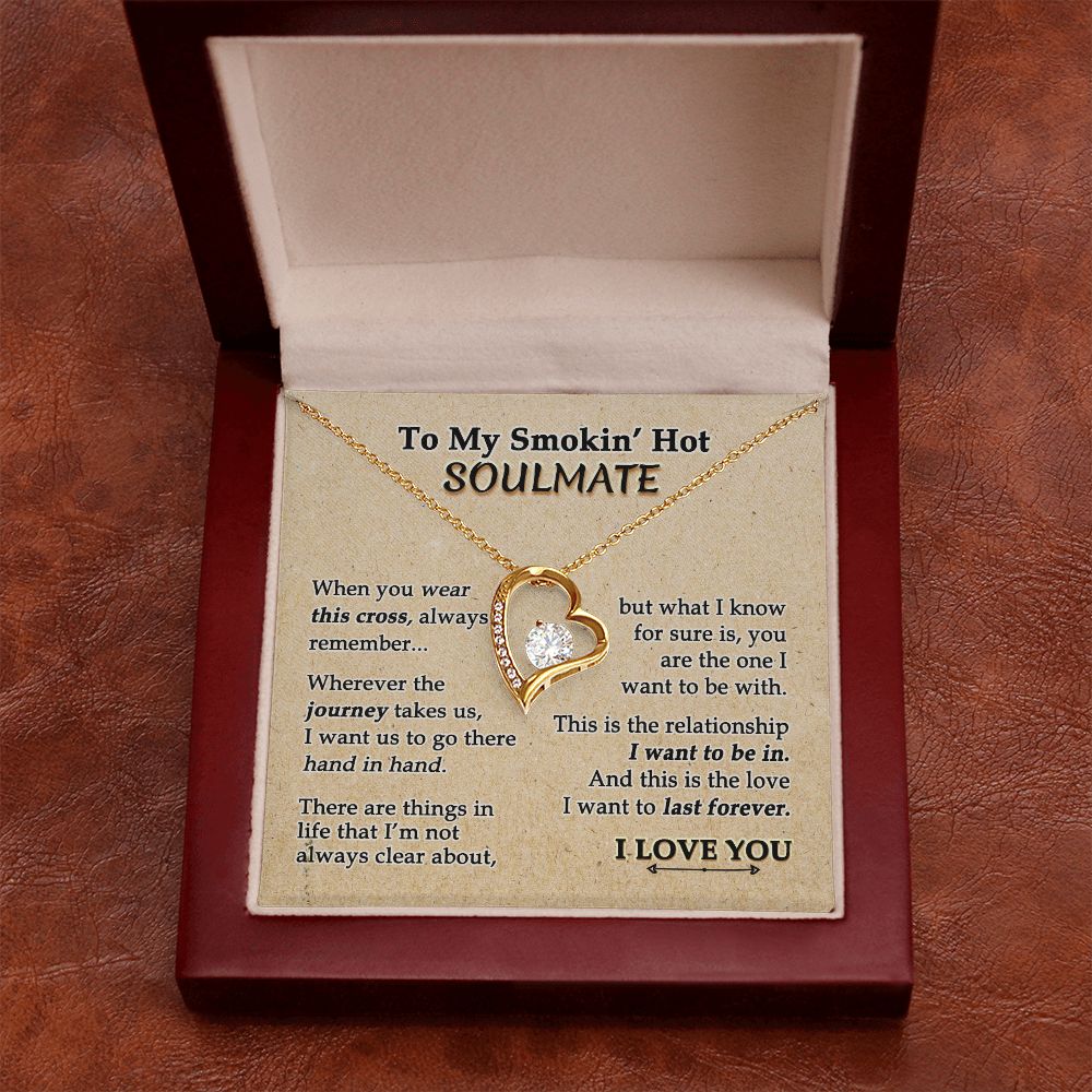 To My Soulmate Necklace for Women Birthday Valentines Day Jewelry Gifts For My Wife with Message Card Box Personalized Gift Present Pendant for Future Wife Soulmate Girlfriend Love 9 Forever Love Necklace