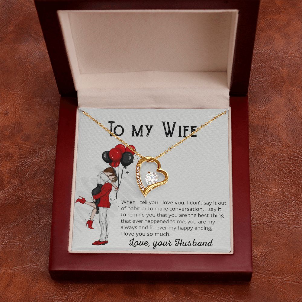 Birthday Gifts For Wife, Necklace Gifts For Wife From Husband, To My Wife Jewelry For Women , To My Wife Necklace  from Husband Wedding Anniversary Present For Wife, Beautiful Wife Jewelry Christmas 7 Forever Love Necklace